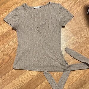 Women's Tan Wrap Top